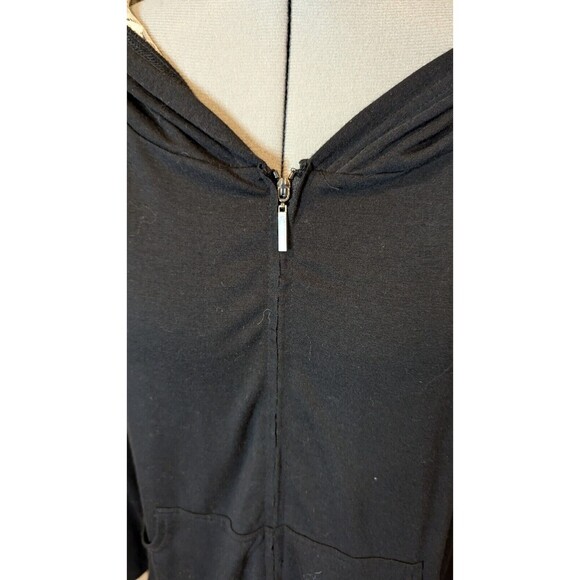 Mountain Mamas Black zip front lace hood sweatshirt SZ M‎ Feminine Whimsigoth - Picture 4 of 7